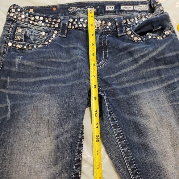 Miss Me Y2K Vtg Signature Boot Distressed Jeans JW4288833 bling Western Size 29 - Picture 7 of 8